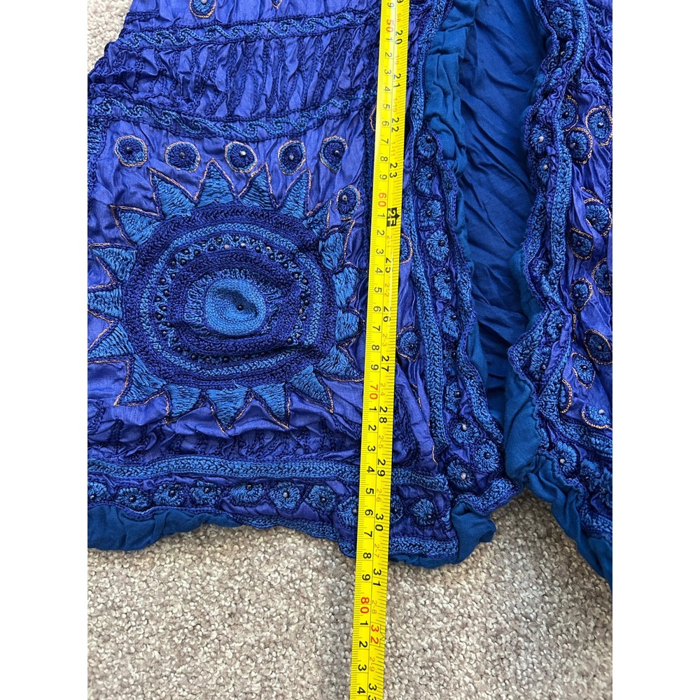 South Asian Kameez Long Kurti Tunic Women S Blue Excellent Embroidered - Picture 7 of 10